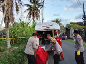 Korban Mr.X ditemukan di Banjar Cabe, Abian Semal di semak-semak dekat persawahan warga
